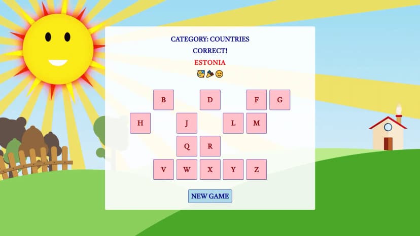 Word Guessing Game App Screenshot